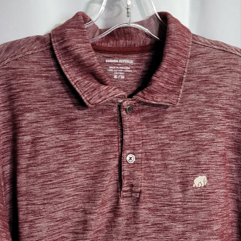 Banana Republic Men's Red Double Button Short Sleeve Polo Shirt Size XL EUC